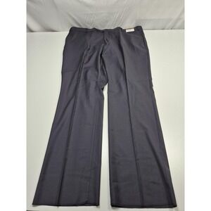 Prontomoda Dress Pants Mens 48x36 Navy Super 140s Wool Flat Front Unhemmed NWT